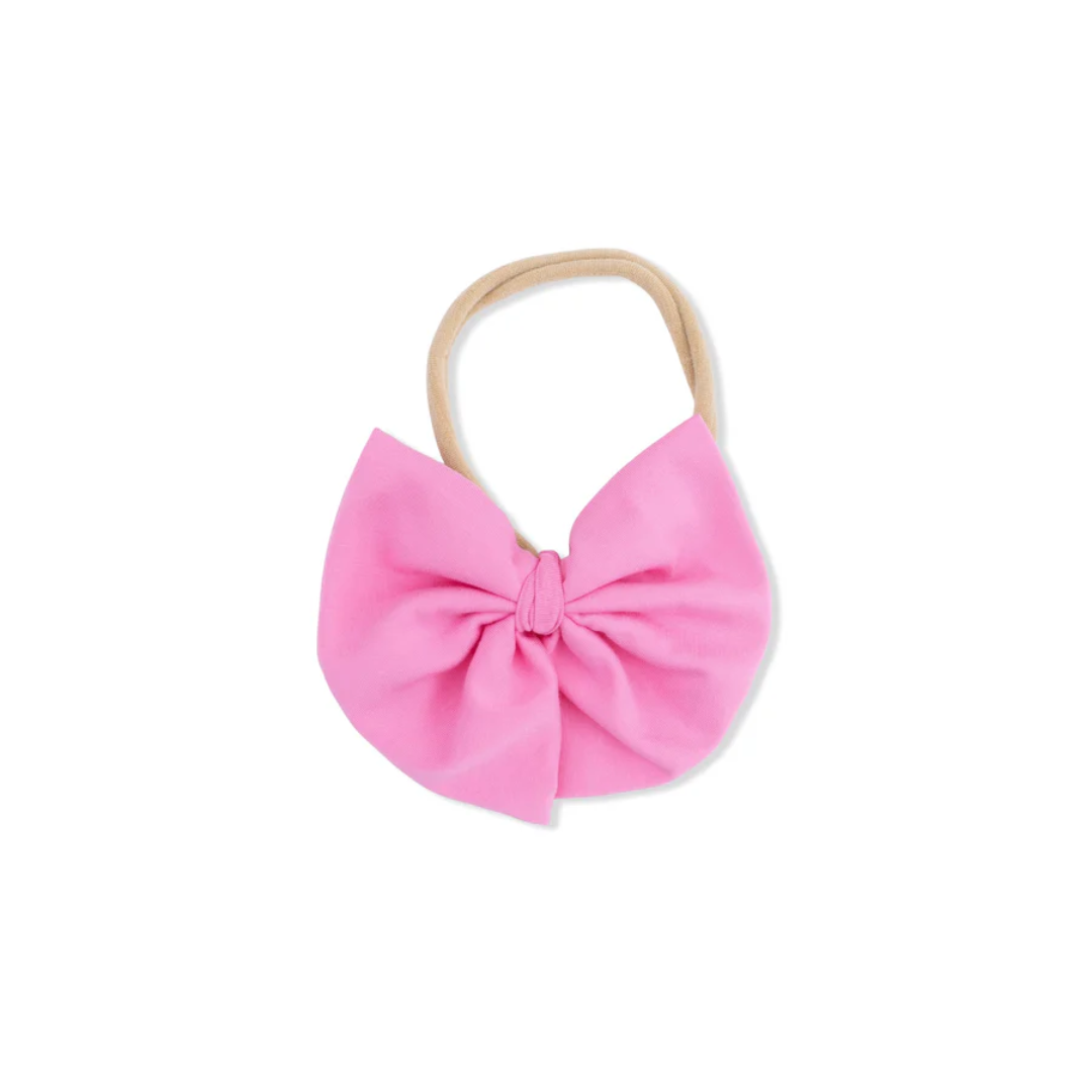 Angel Dear Bow on Headband- Pink Drink