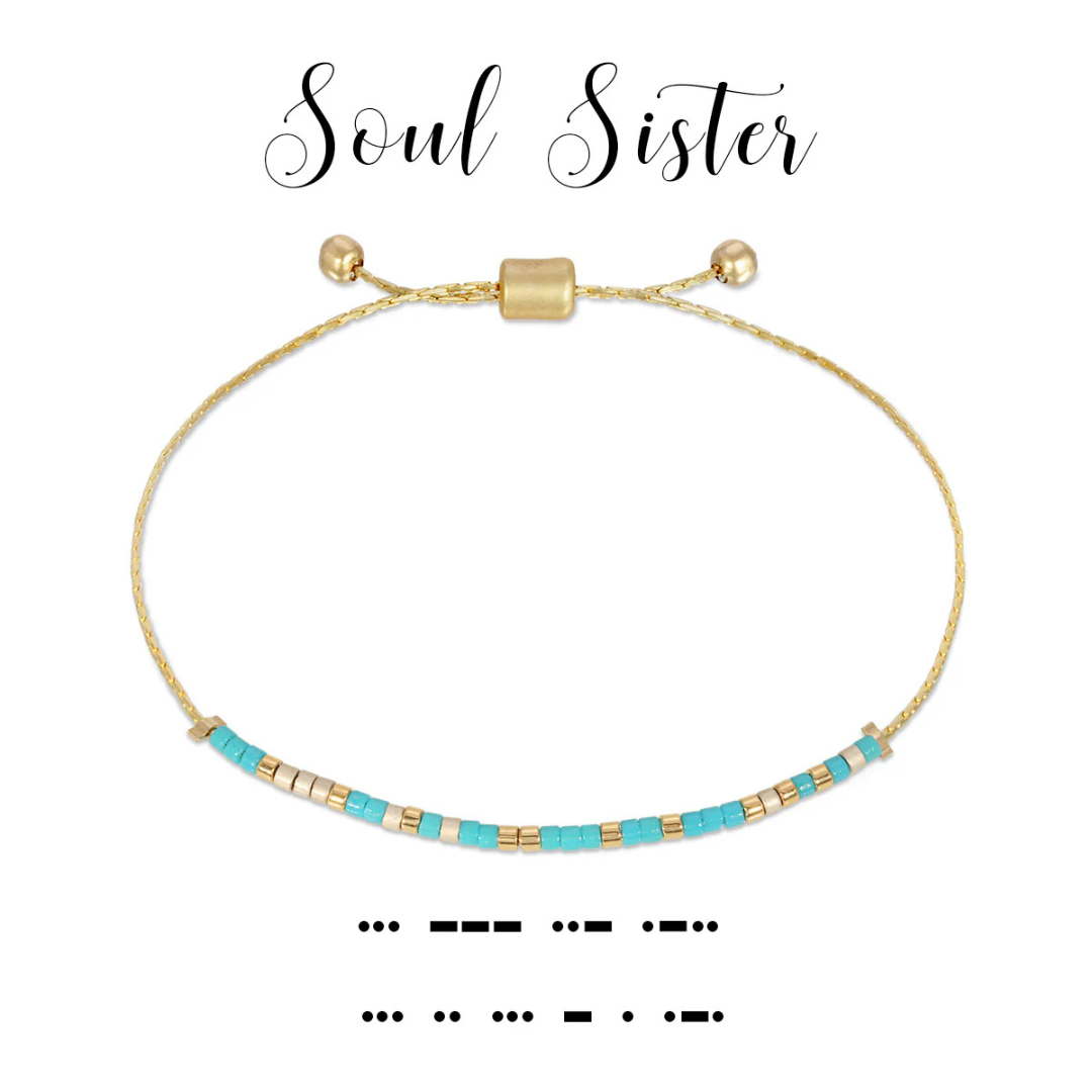 Dot & Dash Morse Code Beaded Bracelet - Soul Sister