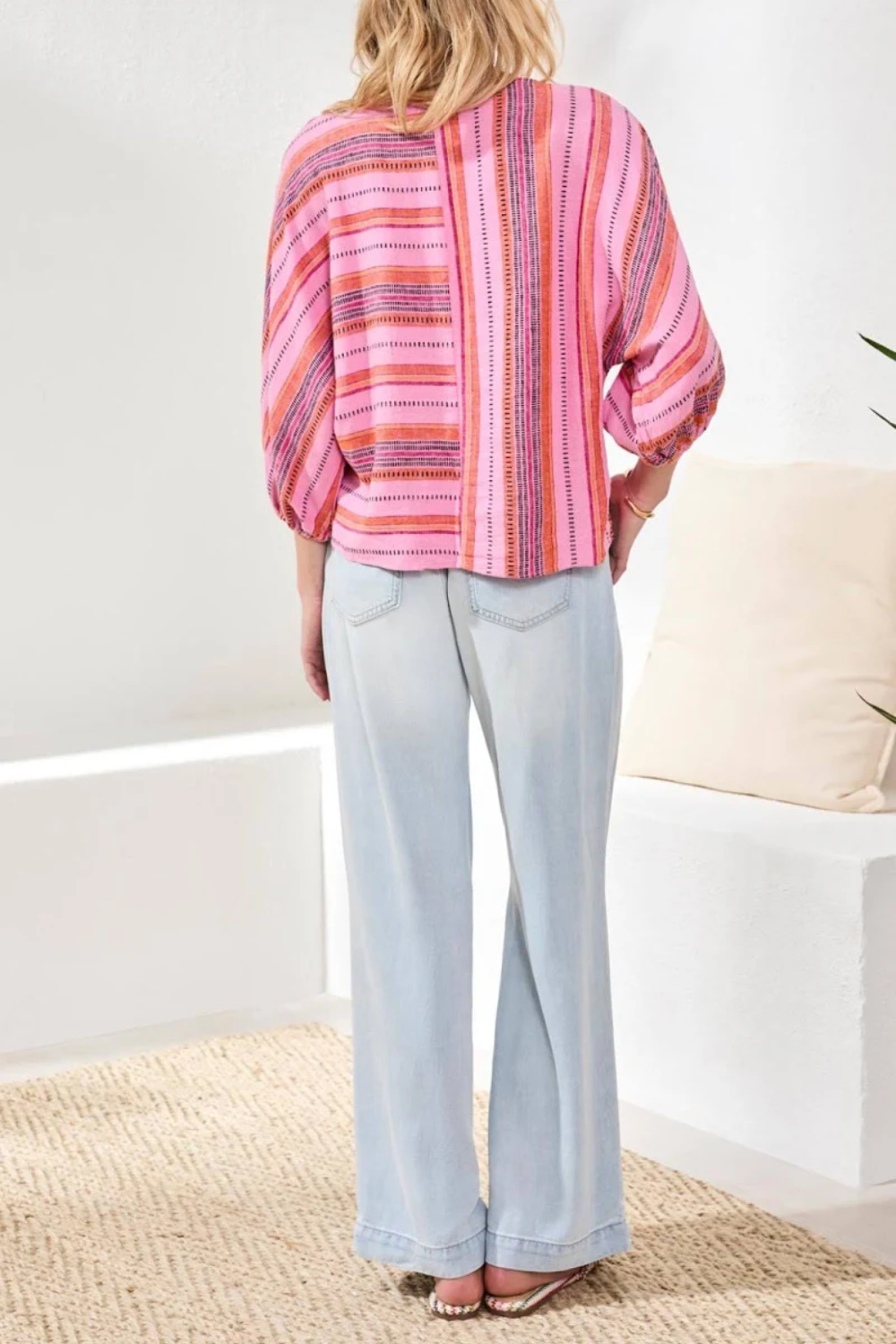 Tribal Boat Neck Dolman SLV Blouse