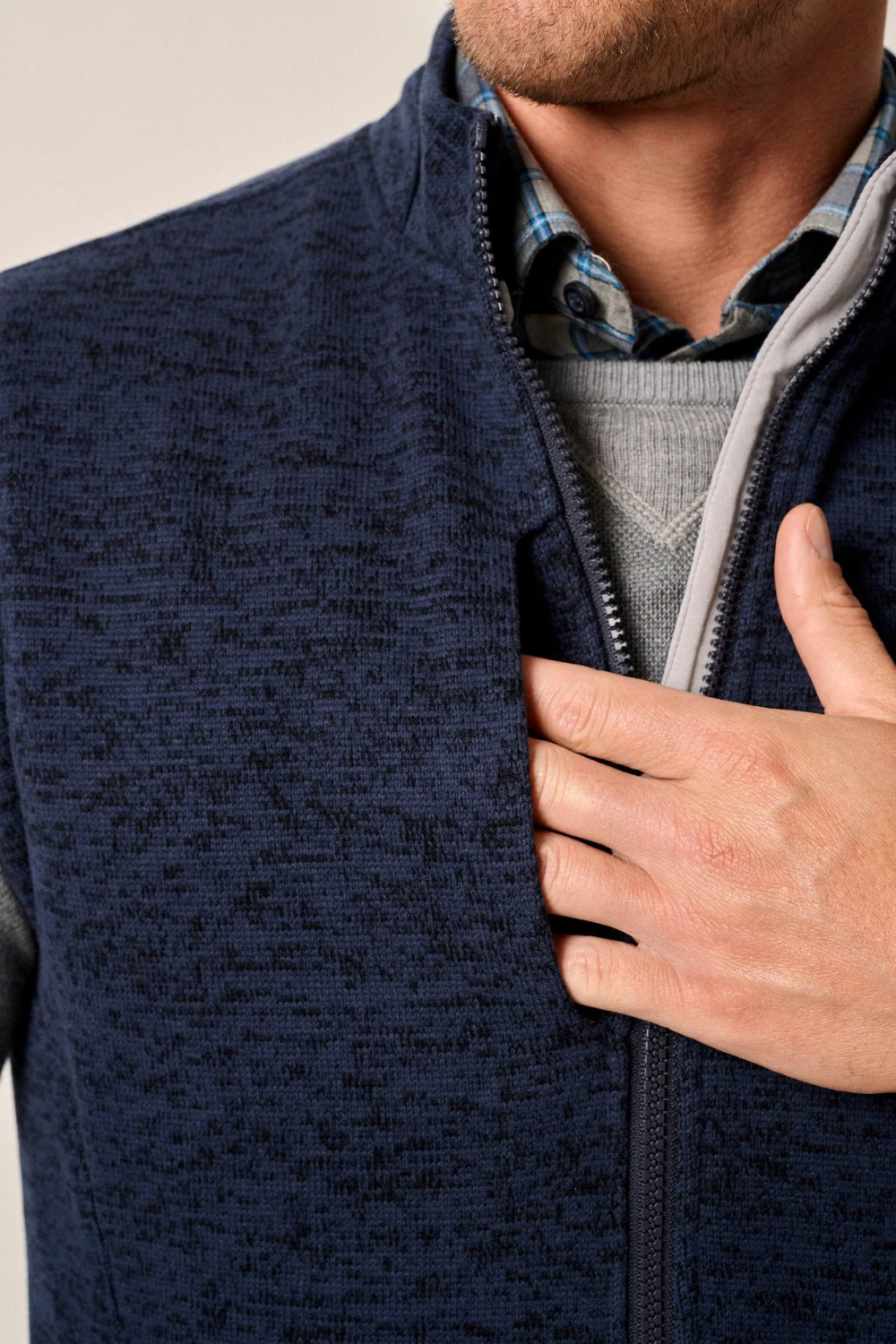 Johnnie-O Denalis Zipper Vest - Navy