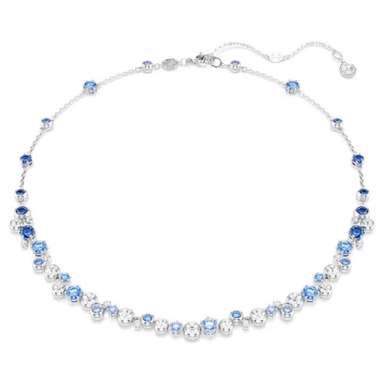Swarovski Constella Necklace Mixed cuts, Blue, Rhodium plated