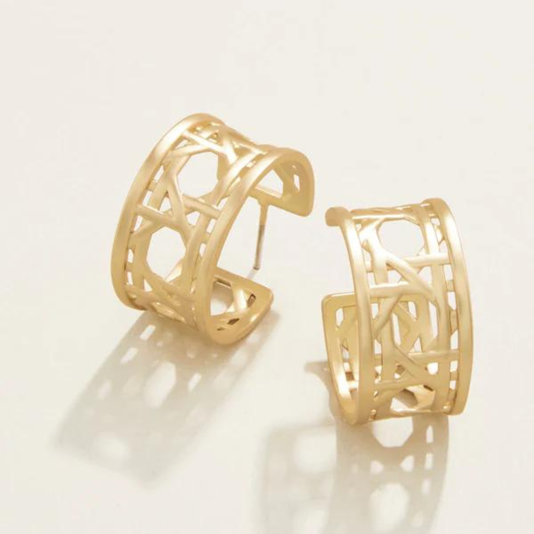 Spartina Cane Midi Hoop Earrings - The Cottage