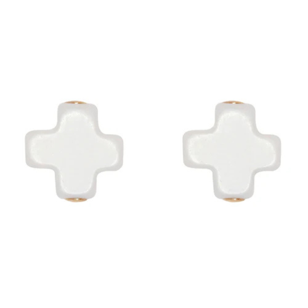 Enewton Signature Cross Stud - Off-White