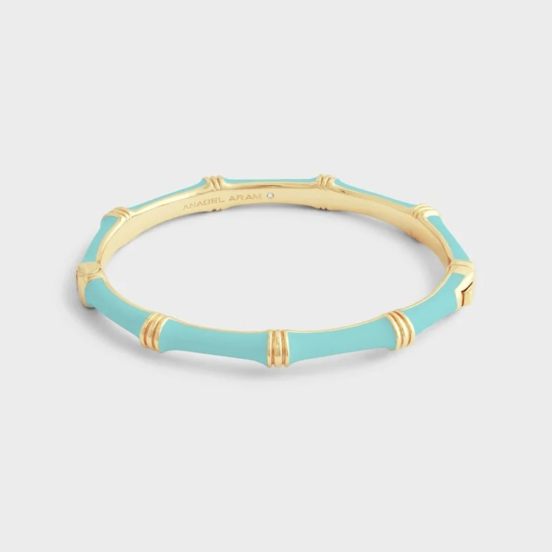Anabel Aram Bamboo Enameled Hinged Bangle