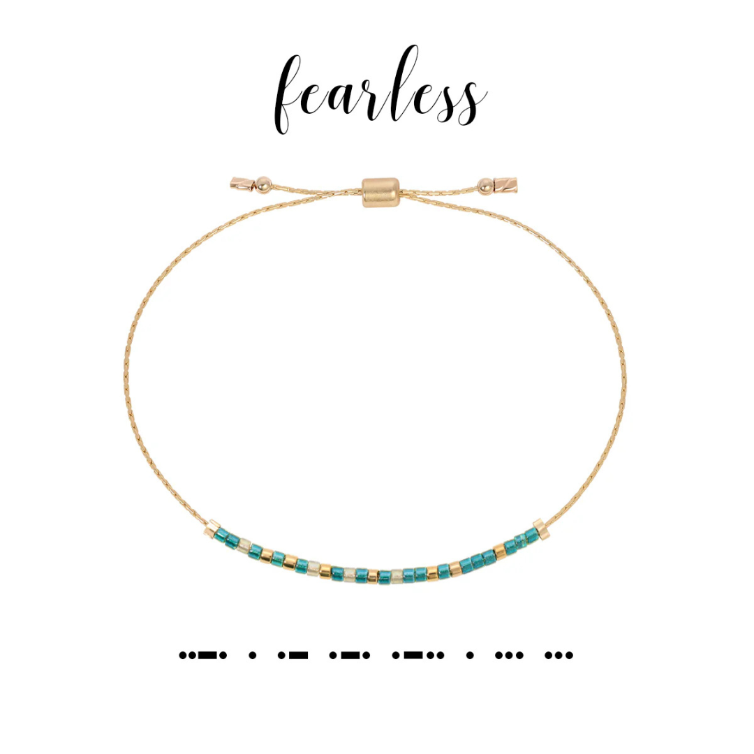 Dot & Dash Morse Code Beaded Bracelet - Fearless