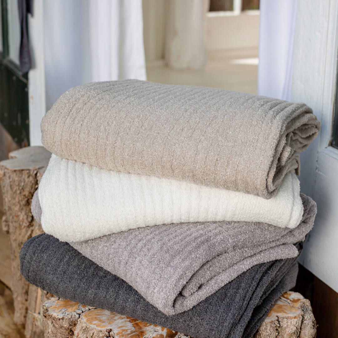 Barefoot Dreams CozyChic Ribbed Throw - Pewter