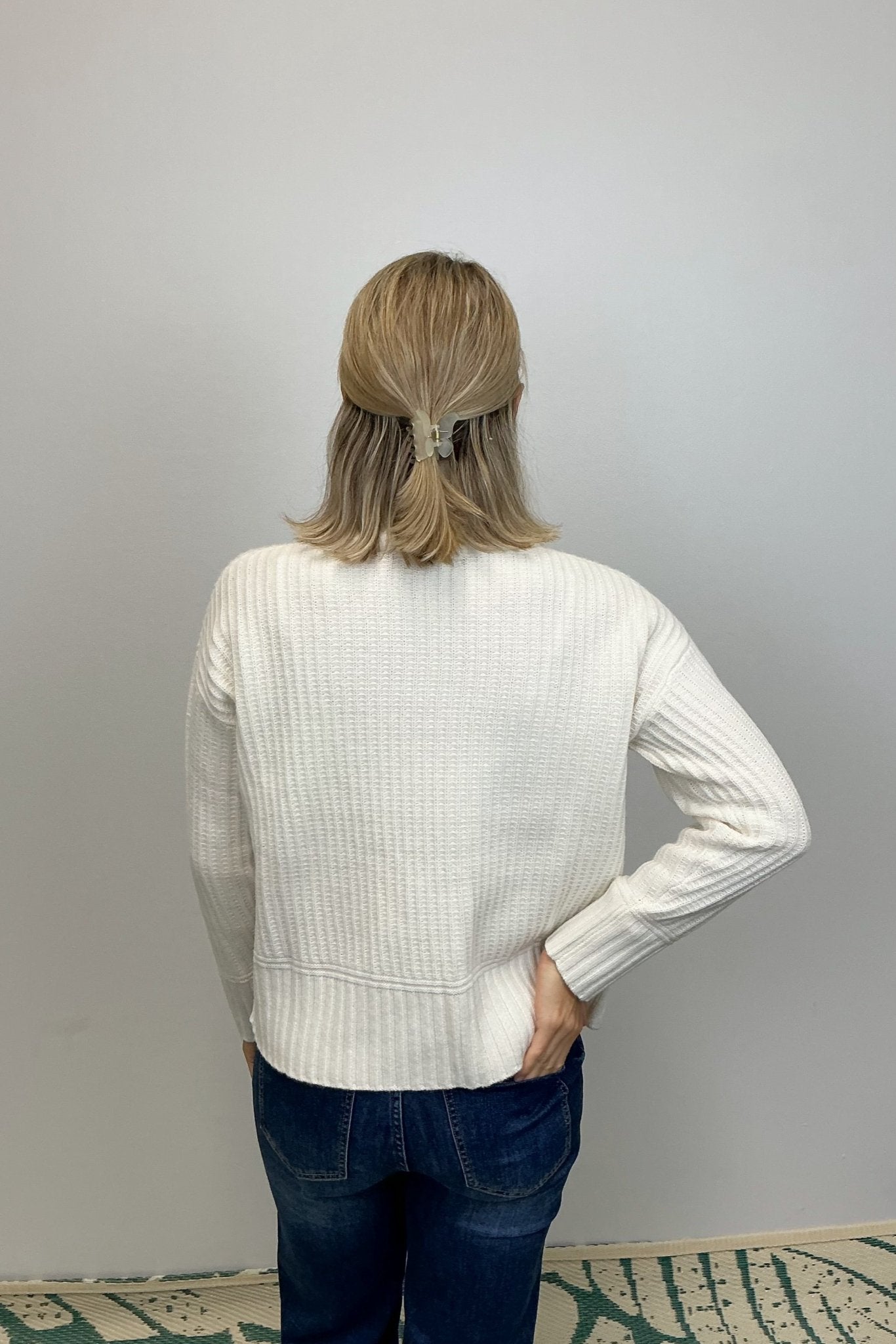 Alashan Cashmere Morgan Textured Half Zip Pullover - Chalk - Alashan Cashmere Co.