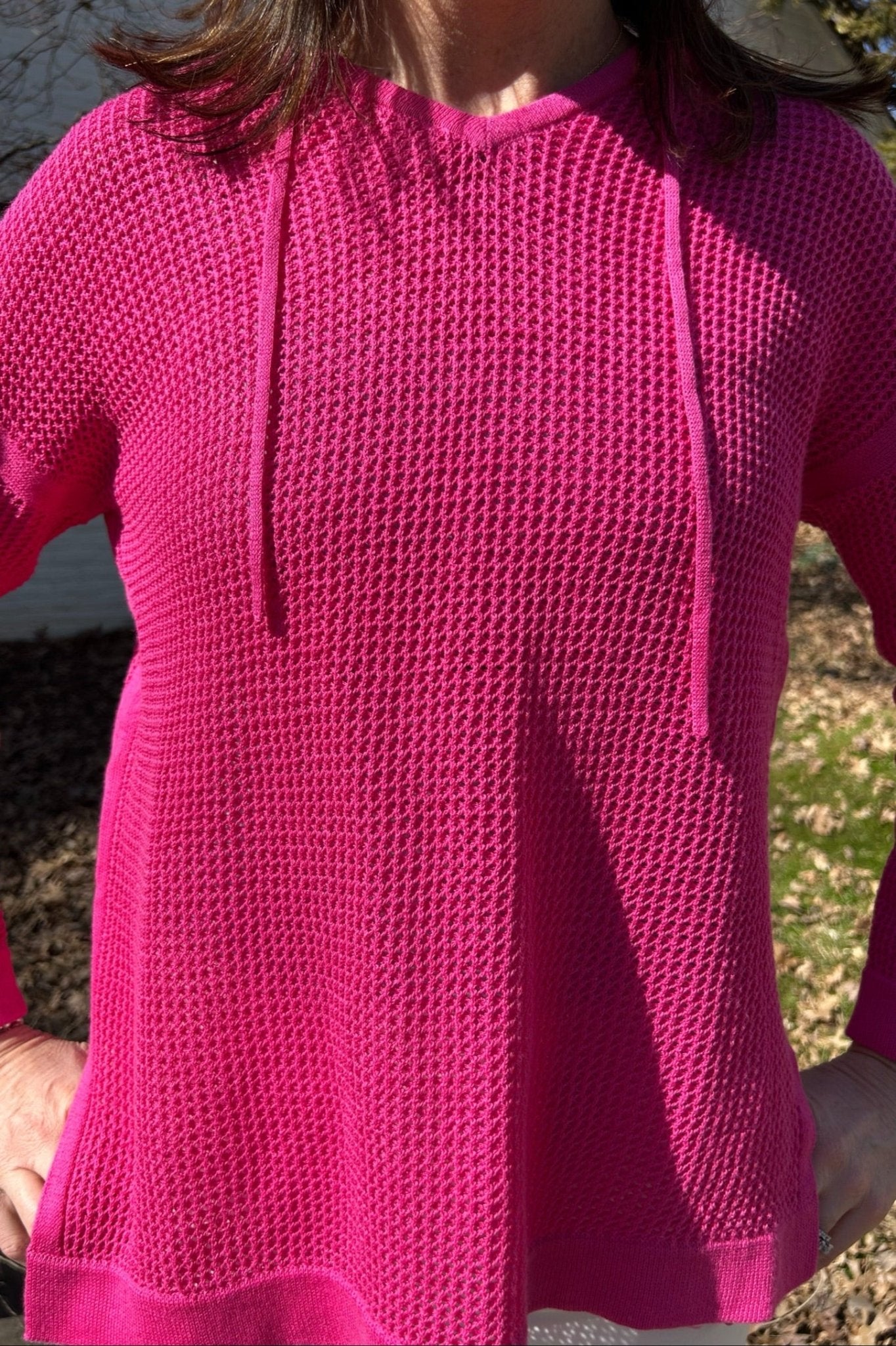 Alashan Seize The Day Mesh Hoodie - Malibu Pink - Alashan Cashmere Co.