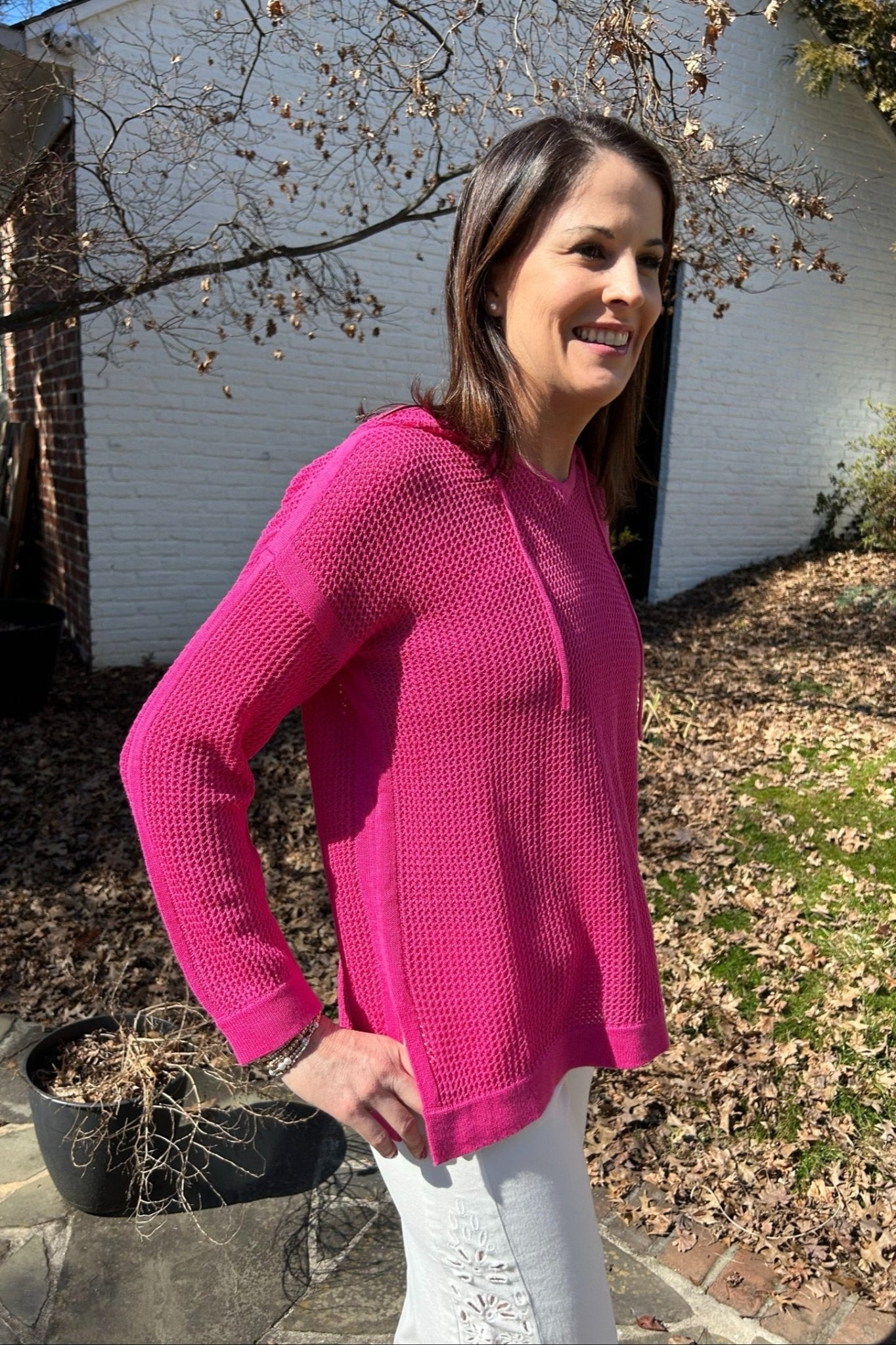 Alashan Seize The Day Mesh Hoodie - Malibu Pink - Alashan Cashmere Co.