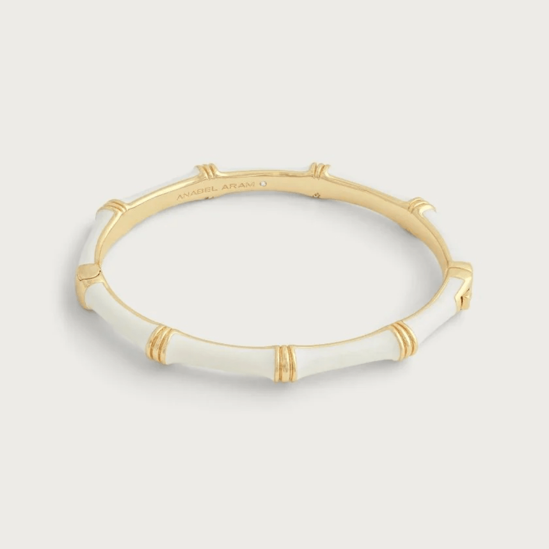Anabel Aram Bamboo Enameled Hinged Bangle - Anabel Aram Jewelry