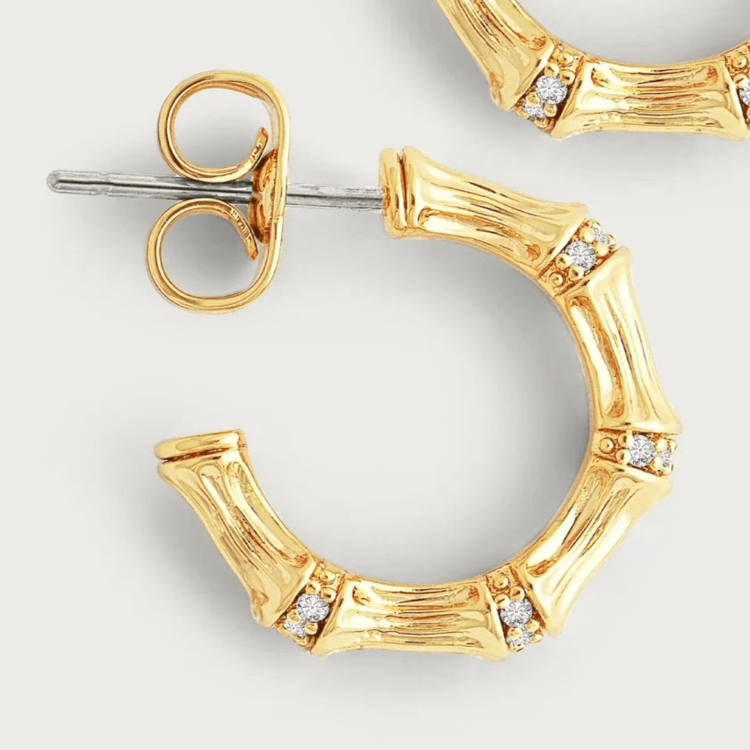 Anabel Aram Bamboo Huggie Hoop Earrings - Anabel Aram Jewelry