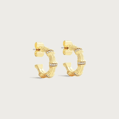 Anabel Aram Bamboo Huggie Hoop Earrings - Anabel Aram Jewelry