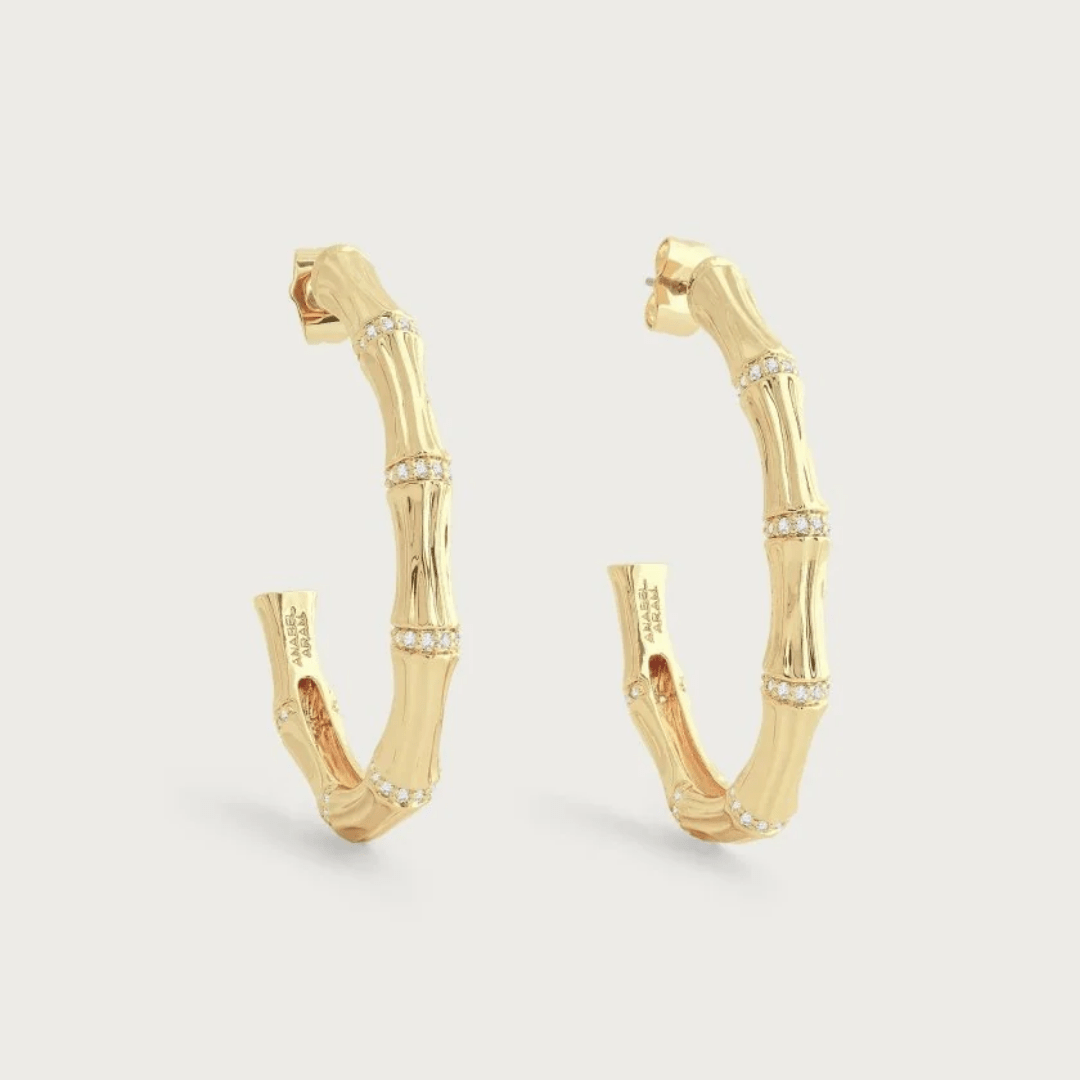 Anabel Aram Bamboo Single Hoop Earrings - Anabel Aram Jewelry