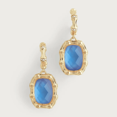 Anabel Aram Bamboo with Stone Drop Earrings - Anabel Aram Jewelry