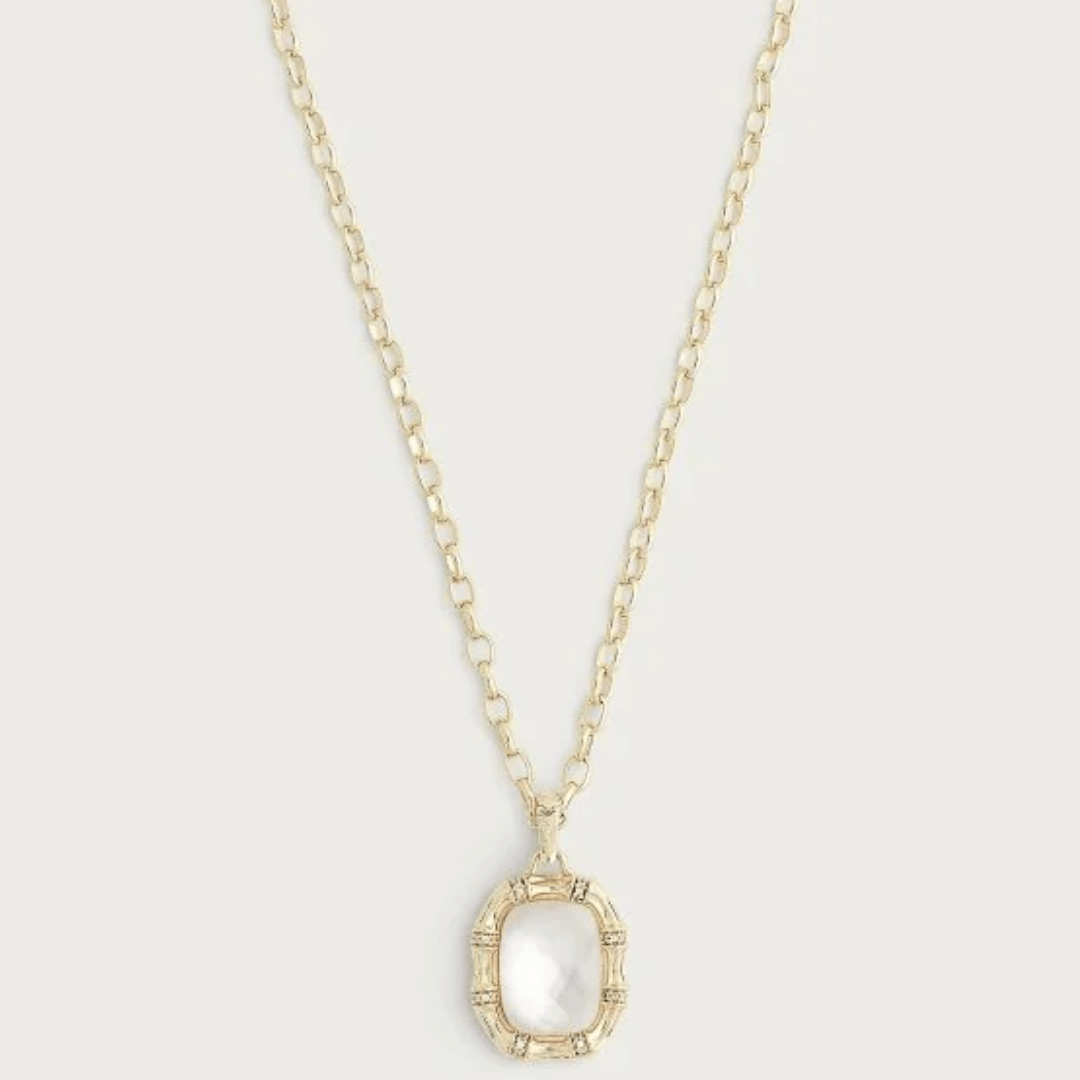 Anabel Aram Bamboo with Stone Pendant Necklace - Anabel Aram Jewelry