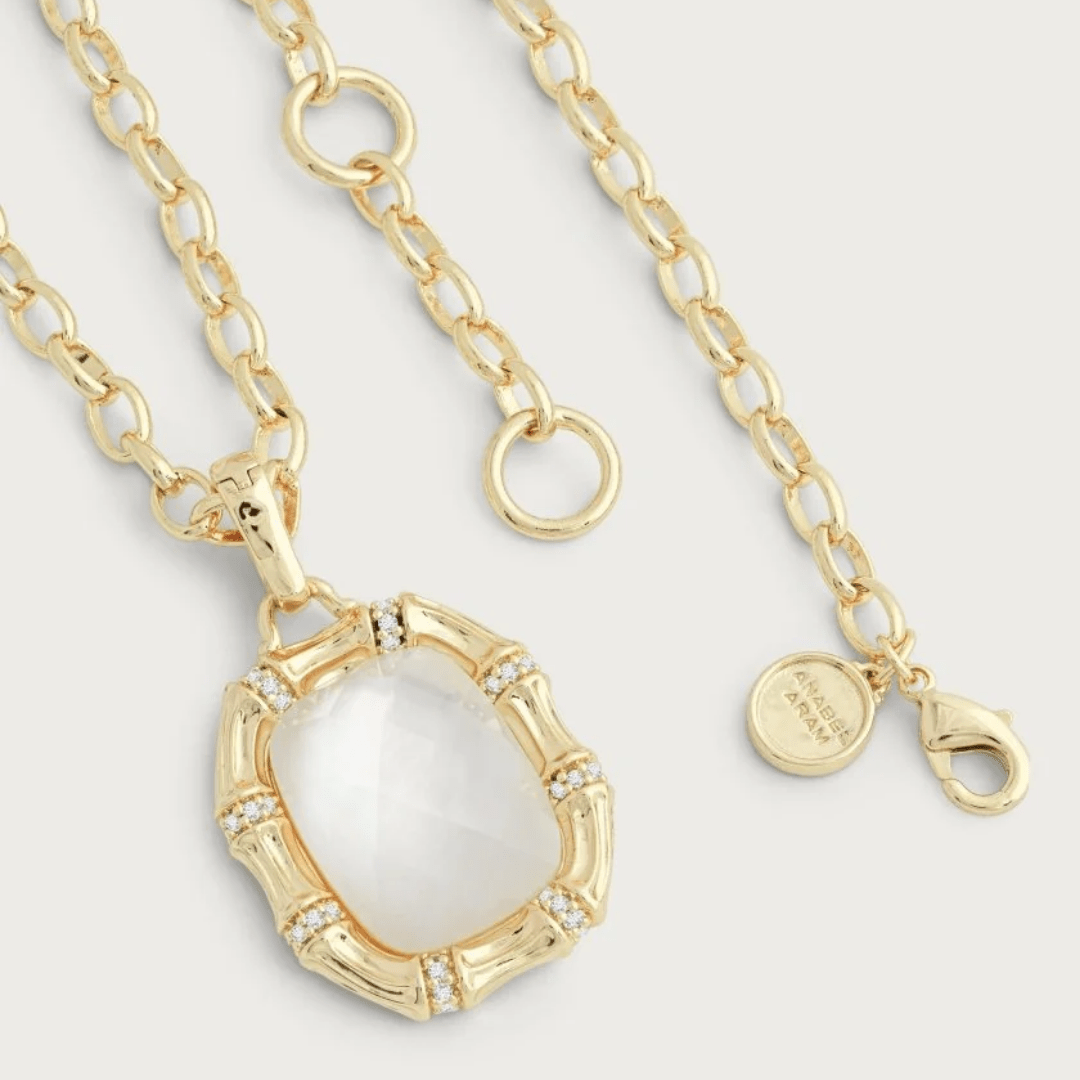 Anabel Aram Bamboo with Stone Pendant Necklace - Anabel Aram Jewelry