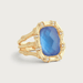 Anabel Aram Bamboo with Stone Ring - Iridescent Swiss Blue - Anabel Aram Jewelry