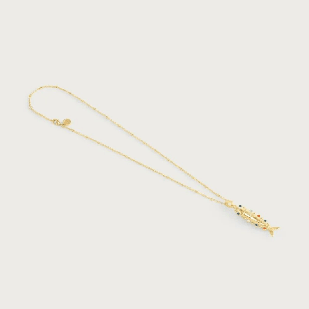 Anabel Aram Milos Long Chain Necklace with Fish Charm - Anabel Aram Jewelry