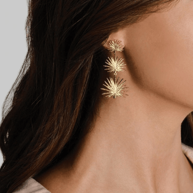 Anabel Aram Triple Fan Palm Dangle Earrings - Anabel Aram Jewelry