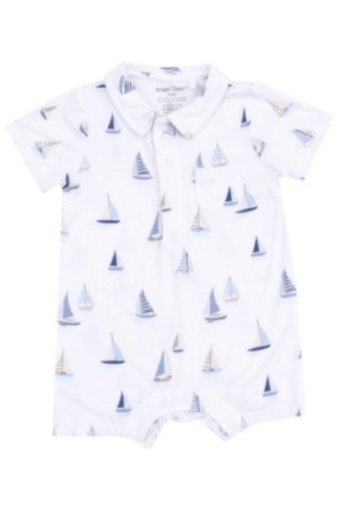 Angel Dear Polo Shortie - Sailboats Blue - Angel Dear