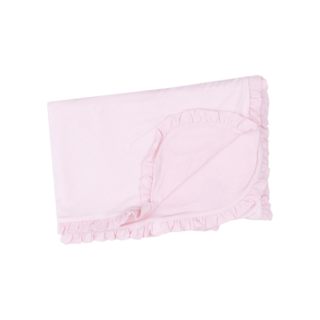 Angel Dear Ruffle Receiving Blanket - Stripe Classic Pink - Angel Dear