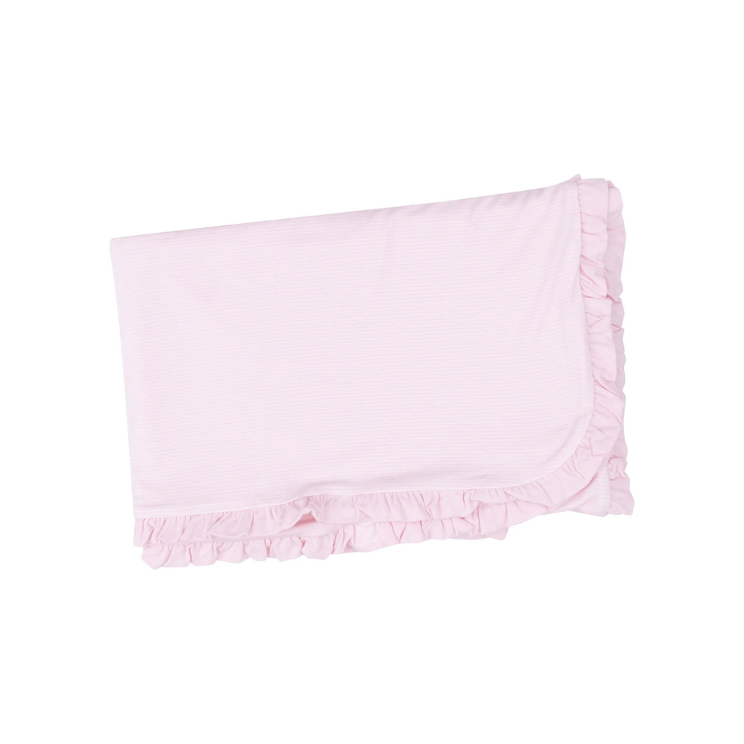 Angel Dear Ruffle Receiving Blanket - Stripe Classic Pink - Angel Dear