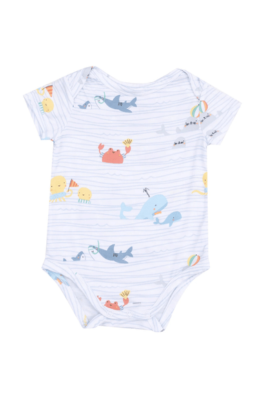 Angel Dear Short Sleeve Bodysuit - Sea Stripes - Angel Dear