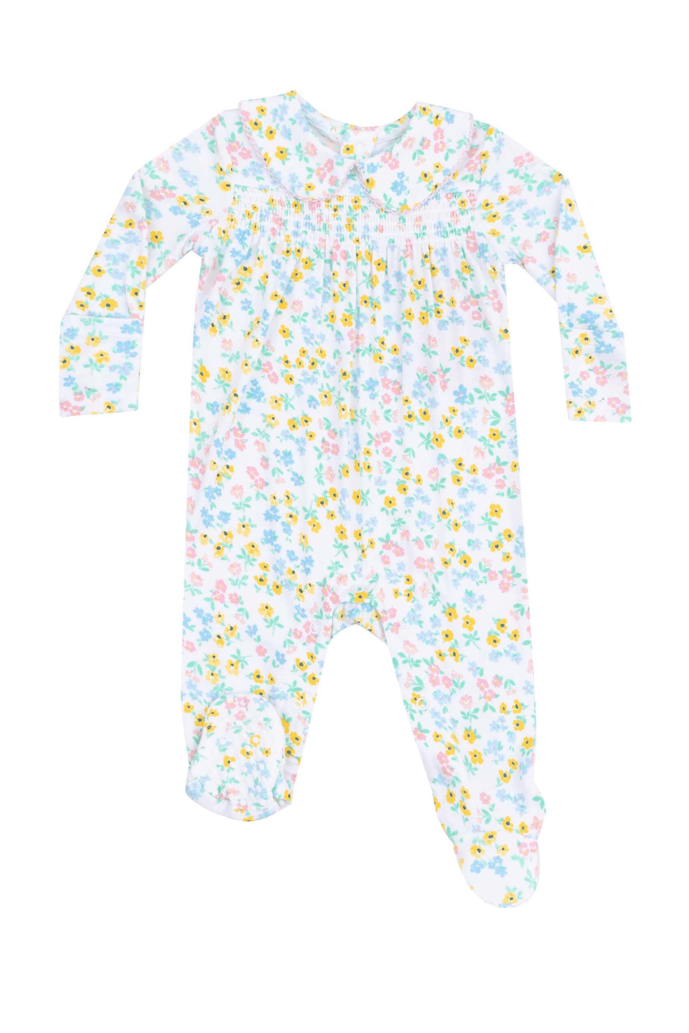 Angel Dear Smocked Peter Pan Footie - Caroline's Calico - Angel Dear