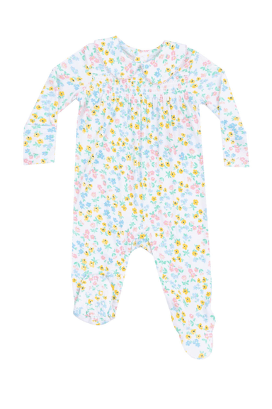 Angel Dear Smocked Peter Pan Footie - Caroline's Calico - Angel Dear