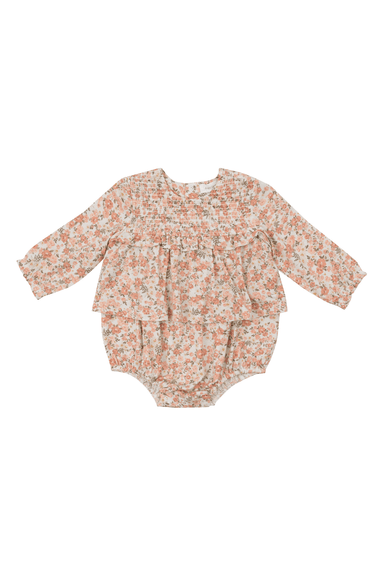 Angel Dear Sweet Rose Calico Long Sleeve Ruffled Bubble with Skirt - Angel Dear