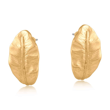 Big Metal London Freya Leaf Earrings - Gold - Big Metal London