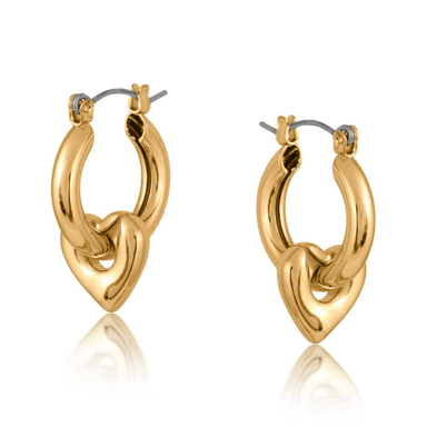 Big Metal London Gemma Heart Drop Hoop Earrings - Big Metal London