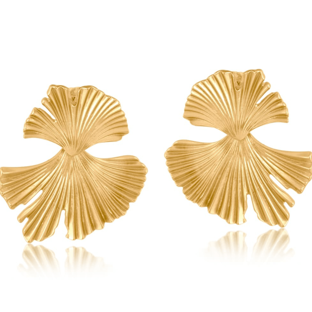 Big Metal London Julia Gynko Leaf Dangle Earrings - Big Metal London