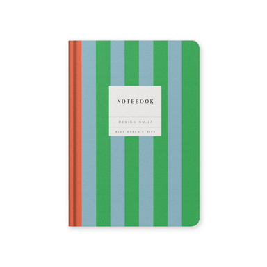Blue Green Stripe - Hardback Notebook - Ohh Deer