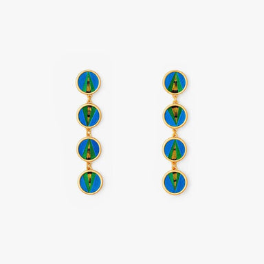 Brackish Norman Castle Round Bezel Drop Earring - Brackish