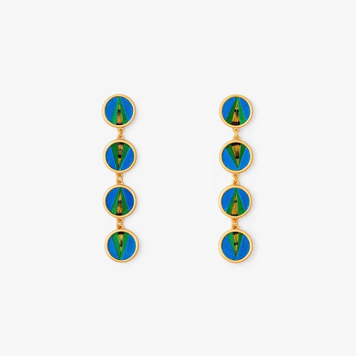 Brackish Norman Castle Round Bezel Drop Earring - Brackish