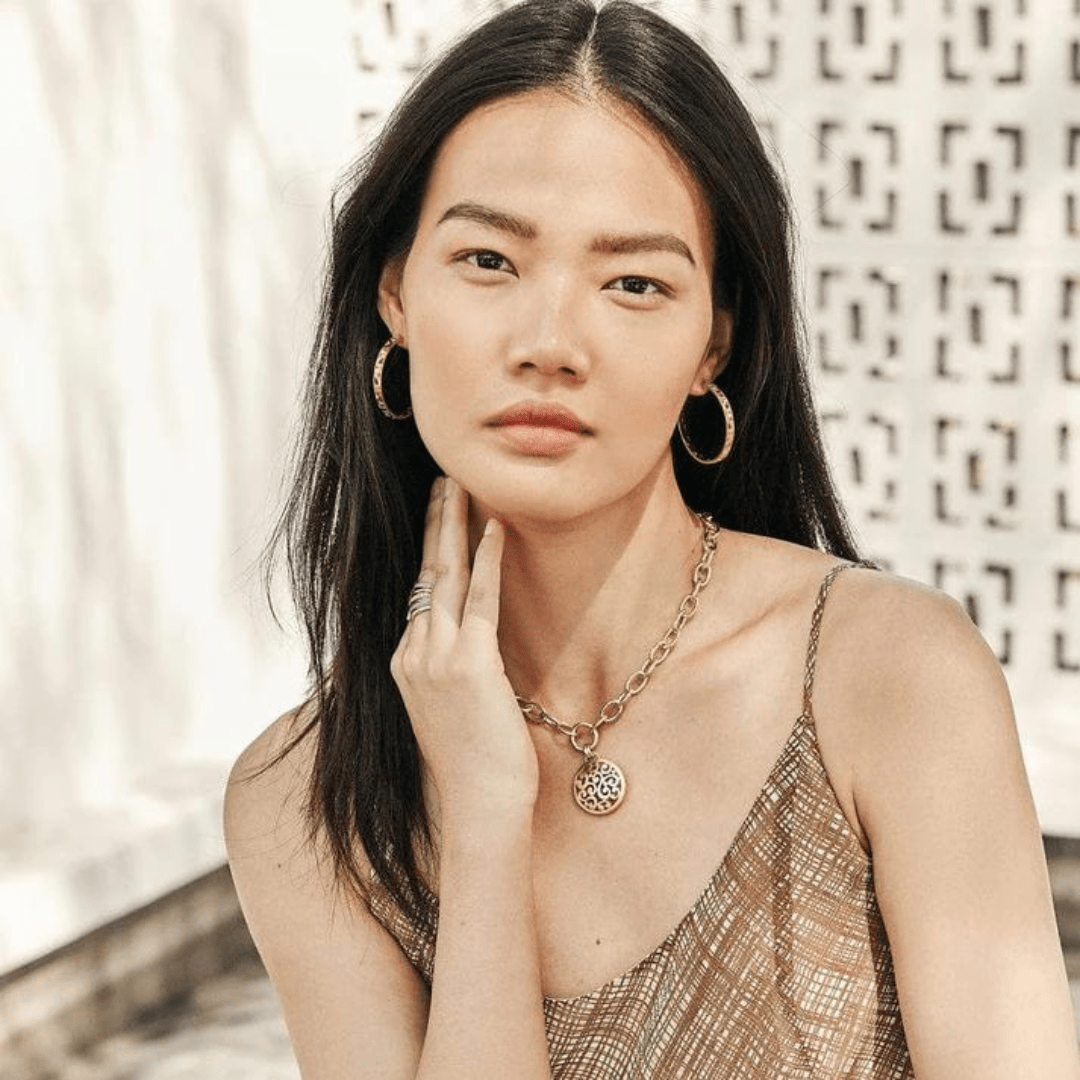 Brighton Contempo Medium Hoop Earrings - Gold - Brighton