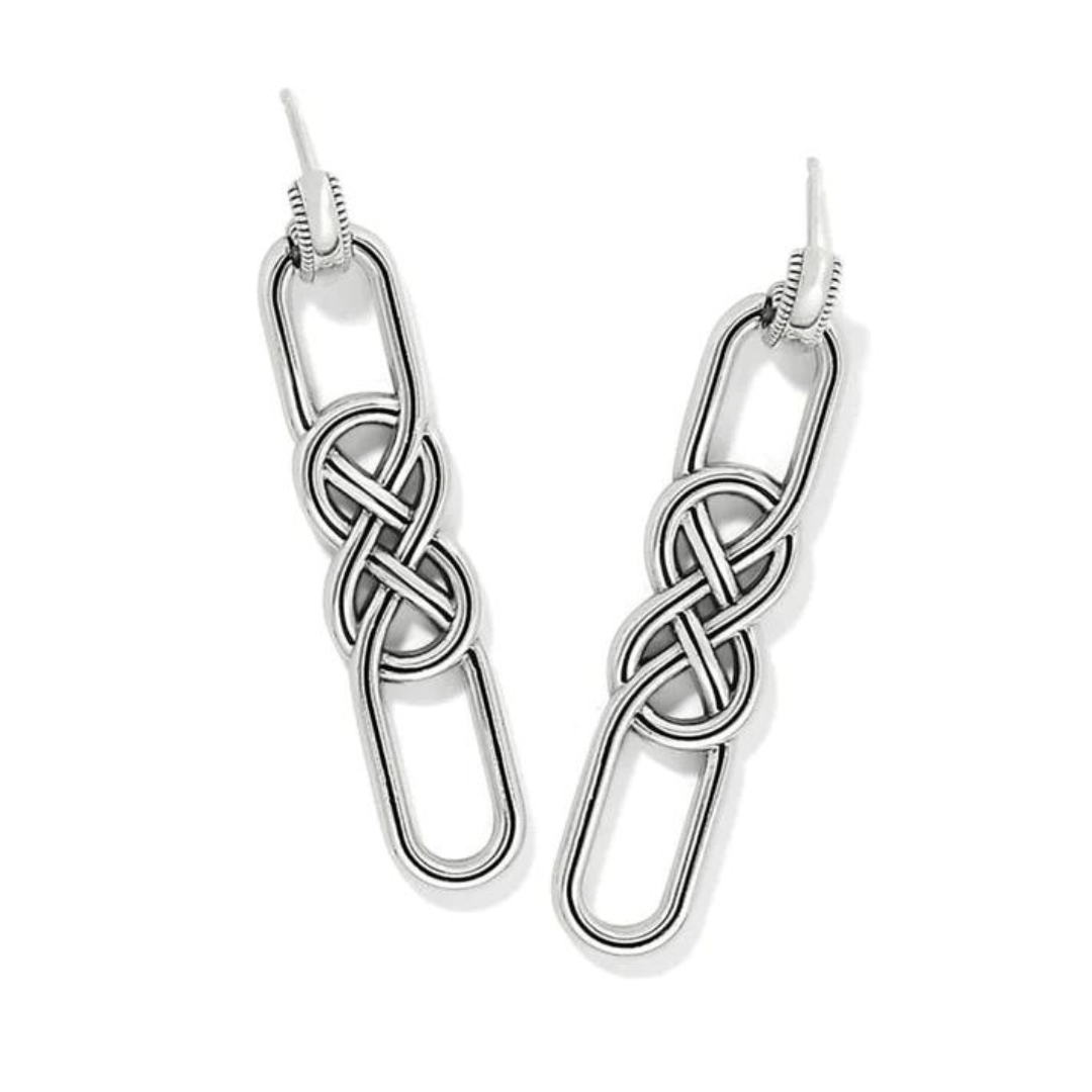 Brighton Interlok Braid Post Drop Earrings - Silver - Brighton