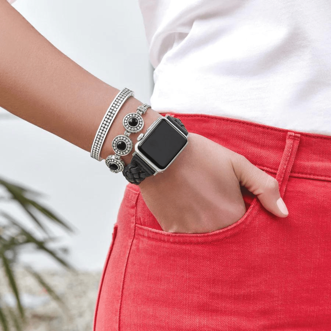 Brighton Sutton Braided Apple Watch Band - Black - Brighton