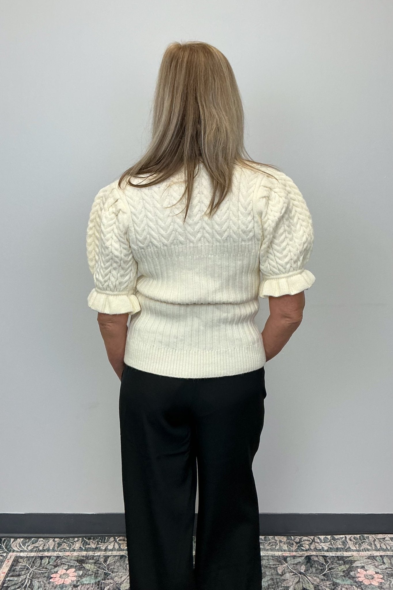 Camellia Cable Knit Sweater - Camellia
