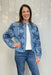 Camellia Denim Jacket with Contrast Stitching - Camellia
