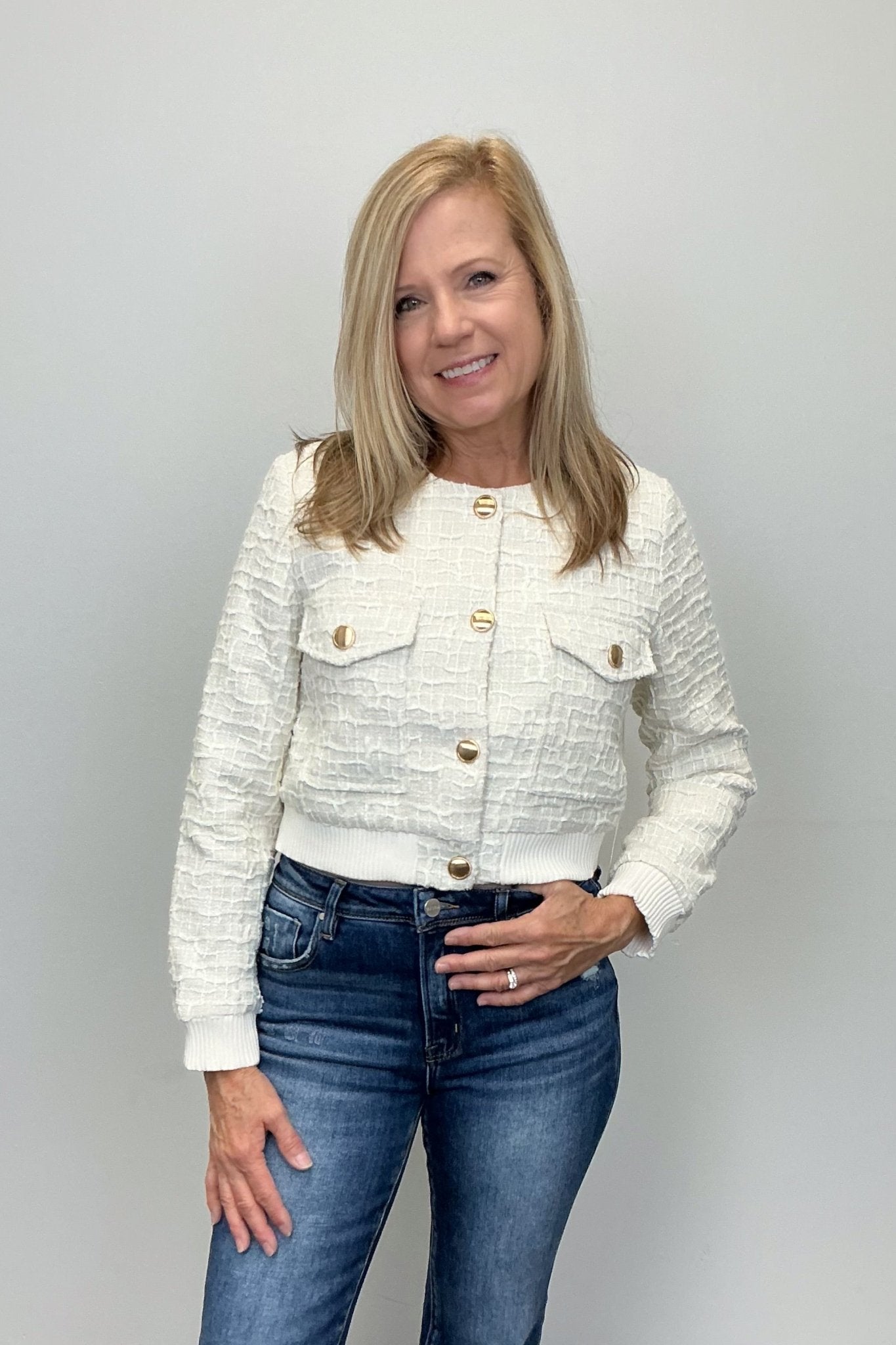 Camellia Elegant Knit Wool Jacket - Camellia