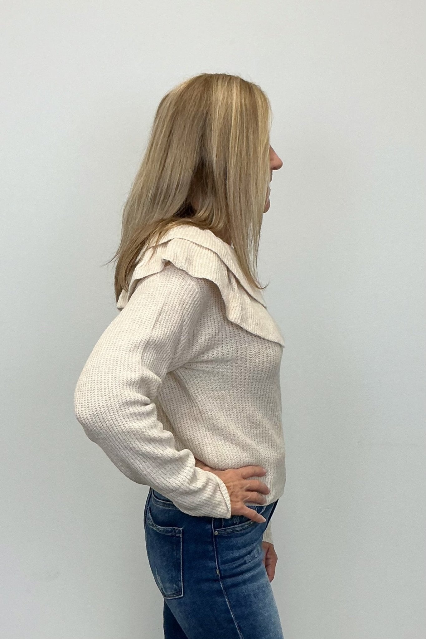 Camellia Oatmeal Ruffle Top - Camellia