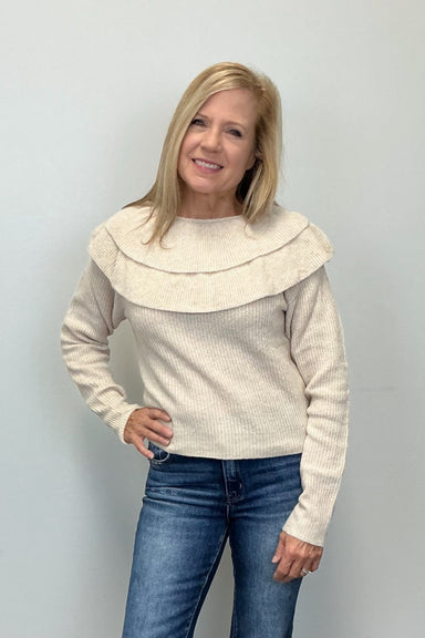 Camellia Oatmeal Ruffle Top - Camellia