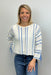 Camellia Striped Breeze Tie - Sleeve Sweater - Camellia