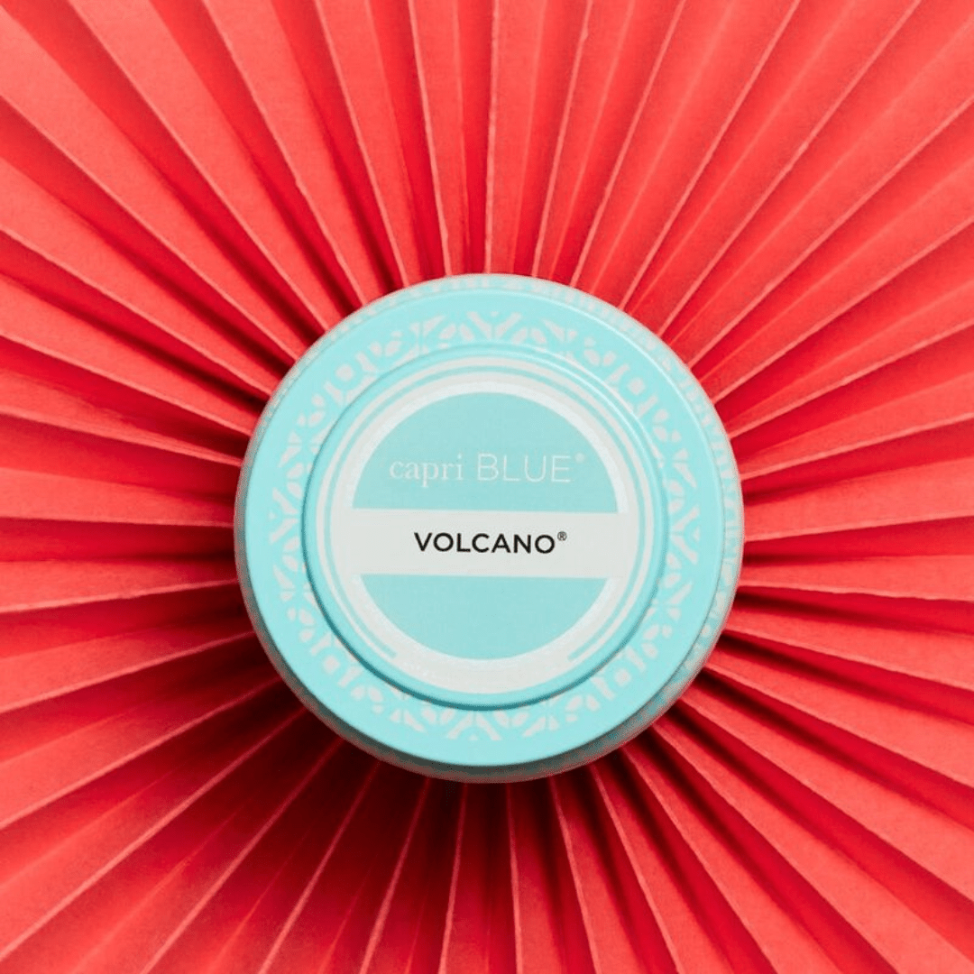 Capri Blue Aqua Printed Travel Tin Candle - Volcano - Capri Blue