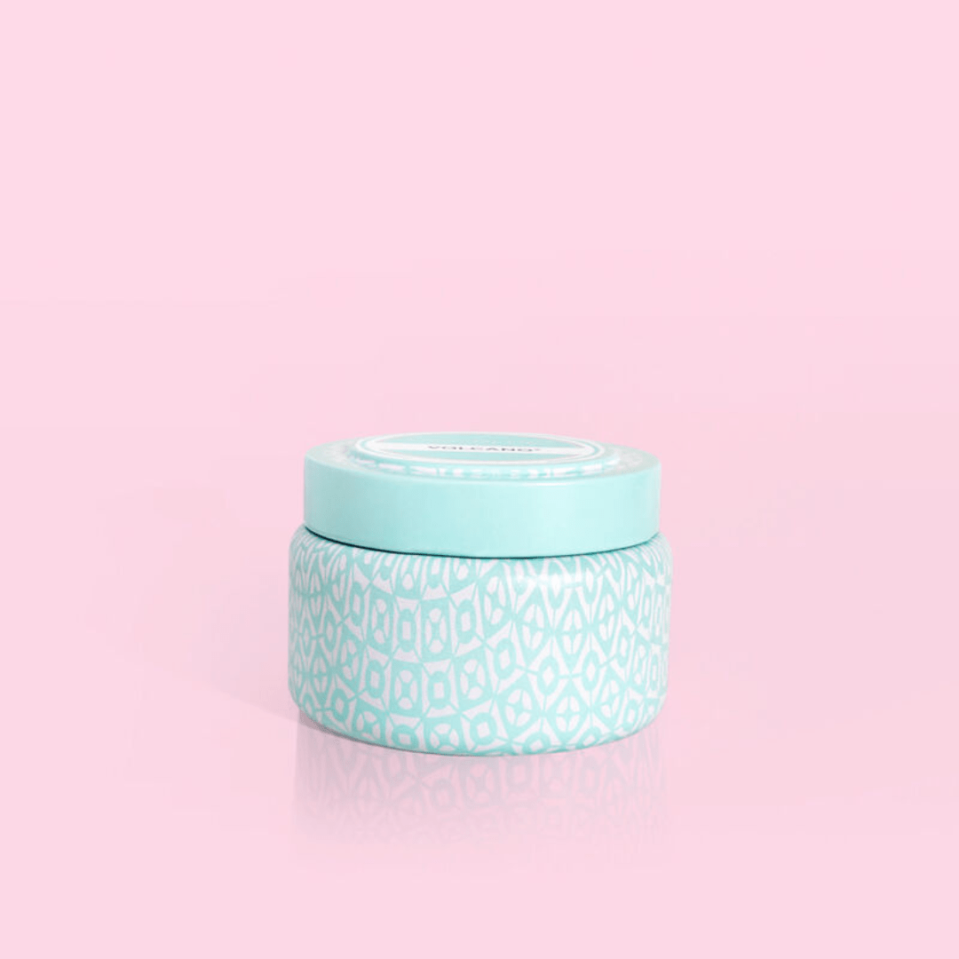 Capri Blue Aqua Printed Travel Tin Candle - Volcano - Capri Blue