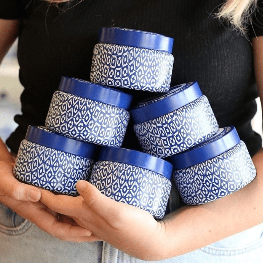 Capri Blue Blue Signature Printed Travel Tin Candle - Volcano - Capri Blue