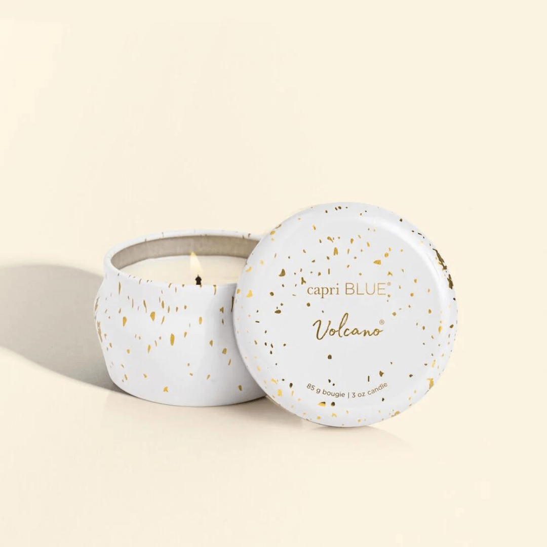 Capri Blue Glimmer Mini Tin - White/Volcano - Capri Blue
