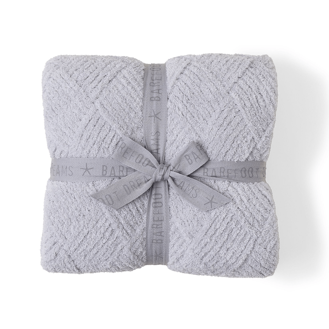 CozyChic Diamond Weave Blanket - Oyster - Barefoot Dreams